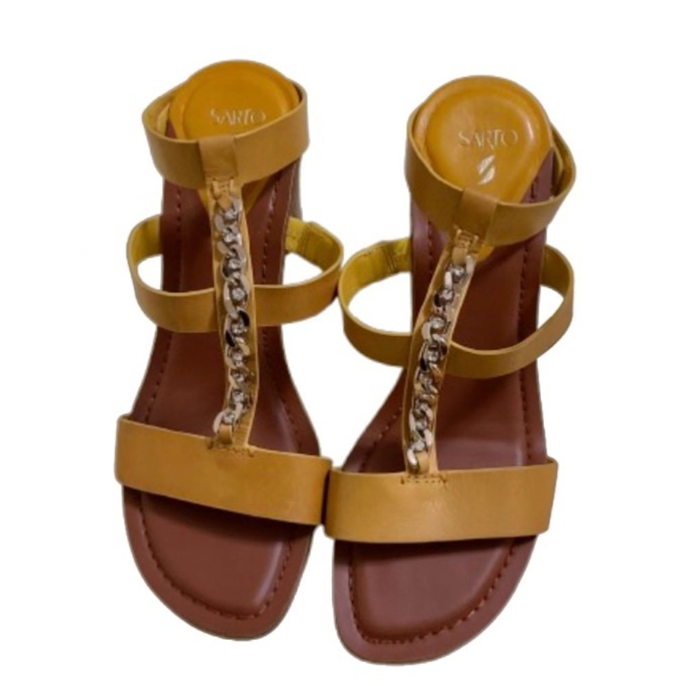 NWOB Sarto Leather Women's Strapped Sandals Yellow Size 8.5